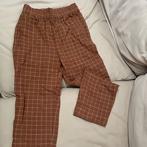 Madewell Petite waffleback window pane high-rise tapered pants